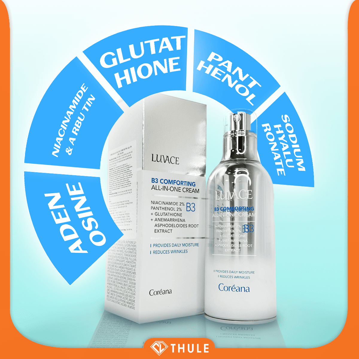 Kem B3 Coreana Luvace – Dưỡng Sáng Da, Giảm Thâm Sạm, Cân Bằng Dầu Và Giúp Da Mịn Màng, Rạng Rỡ Tự Nhiên