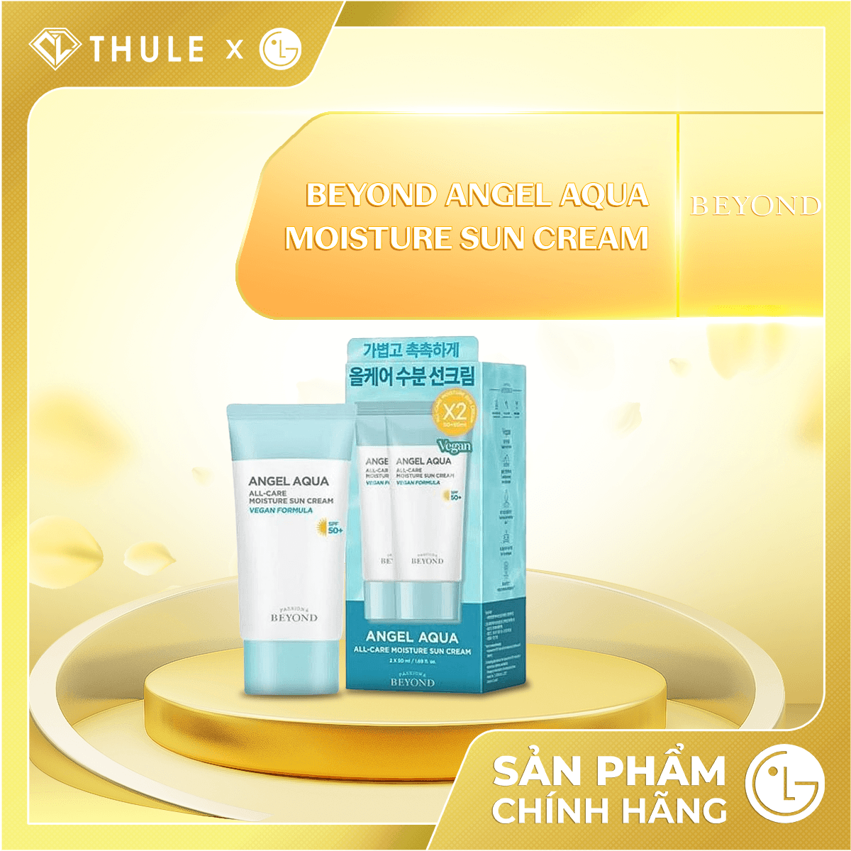 Kem Chống Nắng Beyond Angel Aqua Moisture – Bảo Vệ Da Khỏi Tia UV, Dưỡng Ẩm Dịu Nhẹ, Ngăn Thâm Sạm Và Giữ Da Tươi Sáng Suốt Ngày