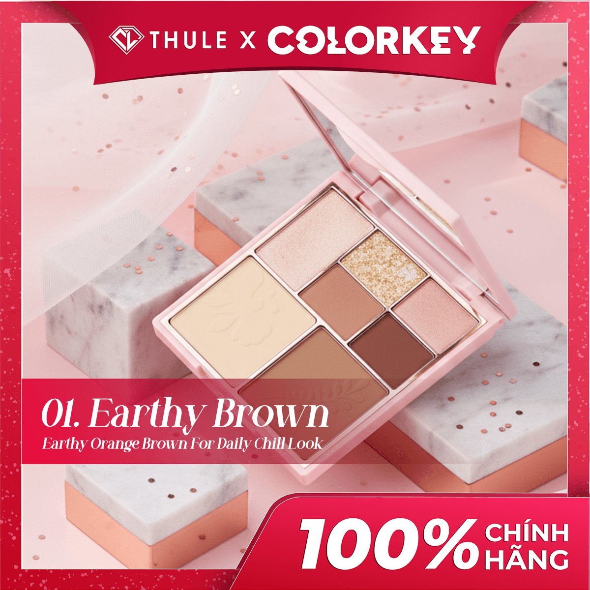 Bảng Phấn Trang Điểm Mặt - Mắt, Không Gây Bí Da, Màu Sắc Đa Dạng, Tạo Khối - Highlight Tự Nhiên - Colorkey  