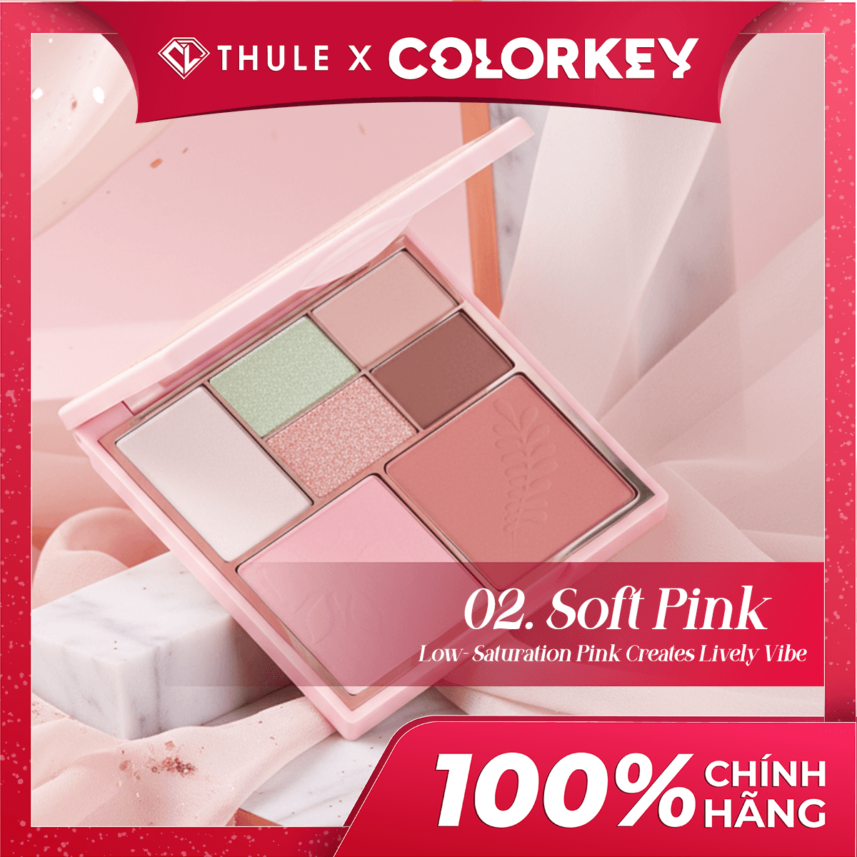 Bảng Phấn Trang Điểm Mặt - Mắt, Không Gây Bí Da, Màu Sắc Đa Dạng, Tạo Khối - Highlight Tự Nhiên - Colorkey  