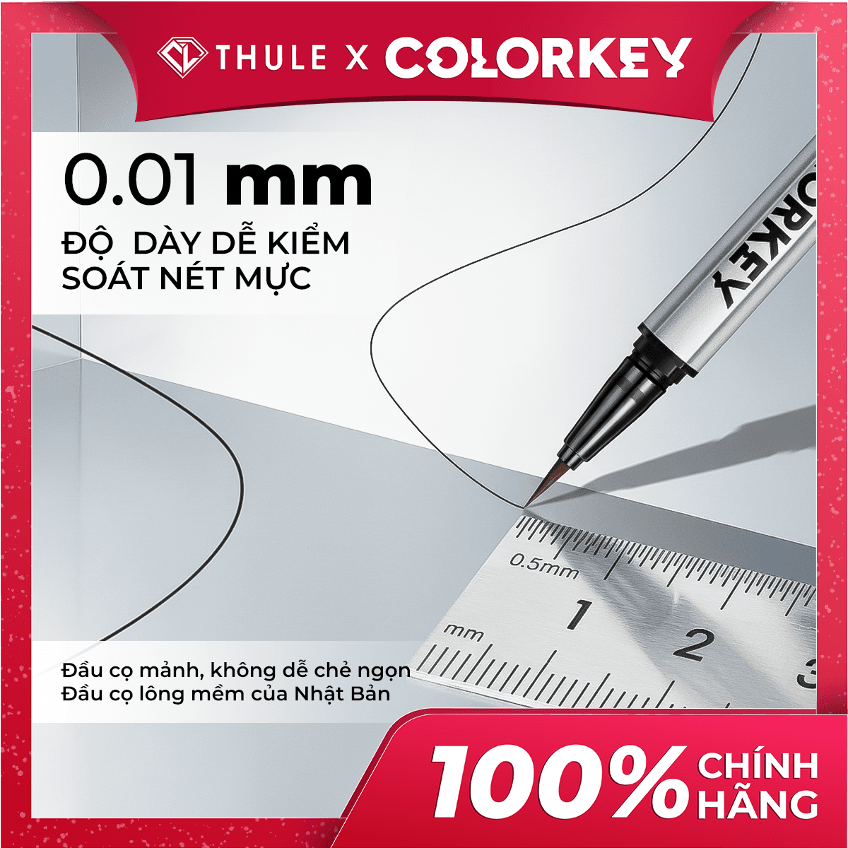 Bút Kẻ Mắt Dạng Lỏng Colorkey N01, Siêu Mảnh, Chống Trôi, Sắc Nét  
