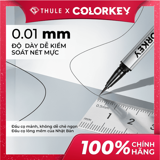 Bút Kẻ Mắt Dạng Lỏng Colorkey N01, Siêu Mảnh, Chống Trôi, Sắc Nét  