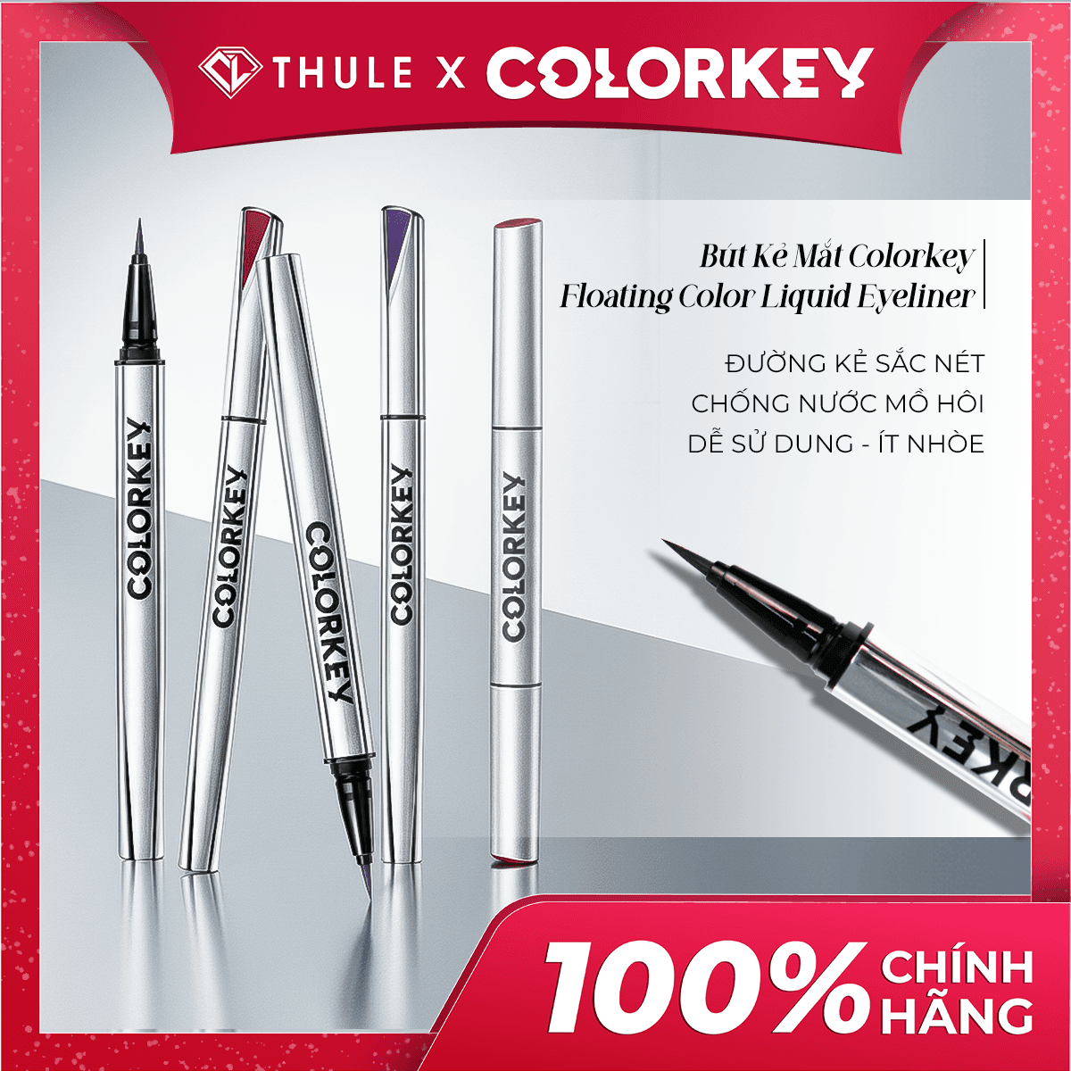 Bút Kẻ Mắt Dạng Lỏng Colorkey N01, Siêu Mảnh, Chống Trôi, Sắc Nét  