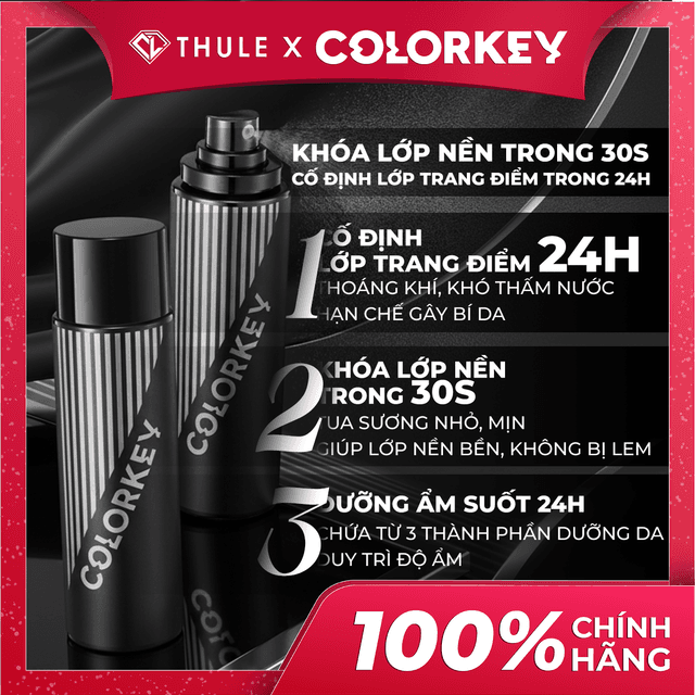 Xịt Khoá Trang Điểm, Cấp Ẩm, Kiểm Soát Da Dầu, Giữ Lớp Trang Điểm Nhiều Giờ - Colorkey Snapshot Finishing Spray Set