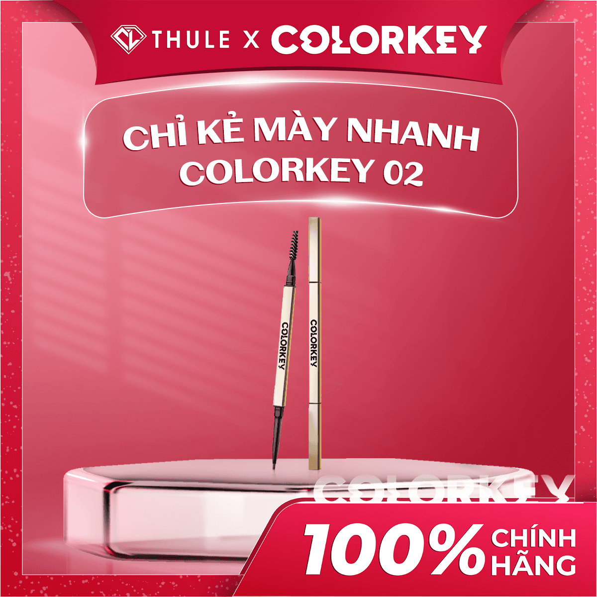 Chì Kẻ Mày Colorkey The Rapid Eyebrow Pencil 02 - Tự Nhiên, Dễ Tán, Lâu Trôi