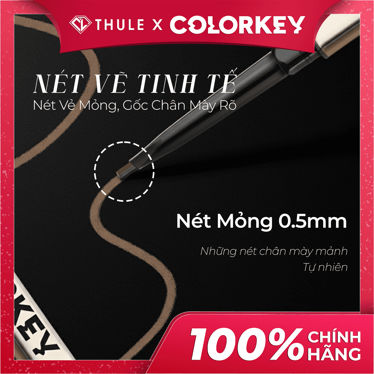 Chì Kẻ Mày Colorkey The Rapid Eyebrow Pencil 02 - Tự Nhiên, Dễ Tán, Lâu Trôi
