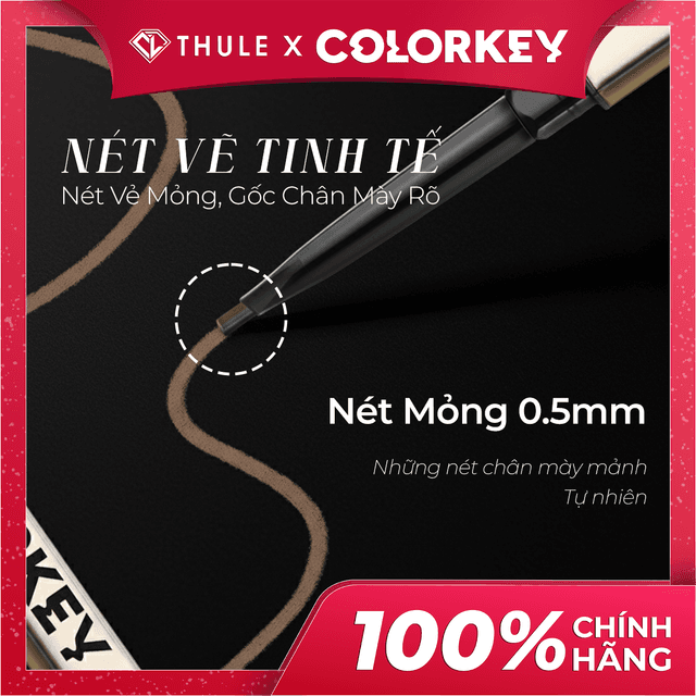 Chì Kẻ Mày Colorkey The Rapid Eyebrow Pencil 02 - Tự Nhiên, Dễ Tán, Lâu Trôi