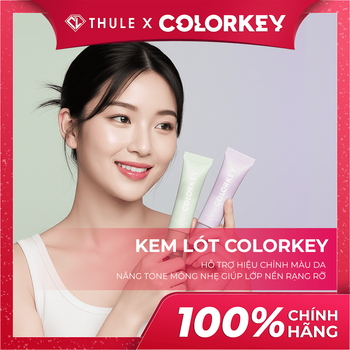Kem Lót Colorkey Light Weight Polish Primer ( Xanh Lá ) - Làm Mịn Da, Giảm Dầu, Giữ Lớp Nền Lâu Trôi