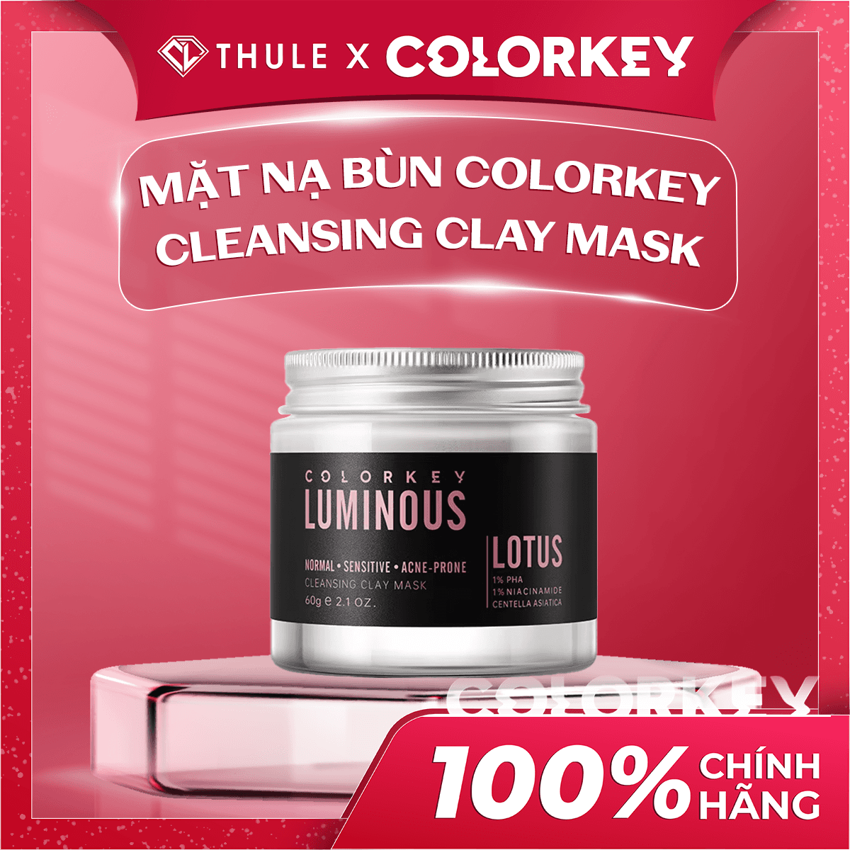 Mặt Nạ Bùn Colorkey Cleansing Clay Mask - Làm Sạch Sâu, Hút Dầu, Thu Nhỏ Lỗ Chân Lông