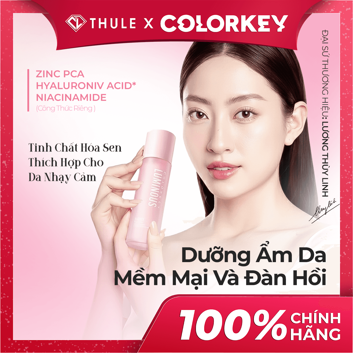 Nước Hoa Hồng Colorkey Luminous Toner - Loại Bỏ Dầu Thừa, Cân Bằng pH, Tăng Khả Năng Hấp Thụ