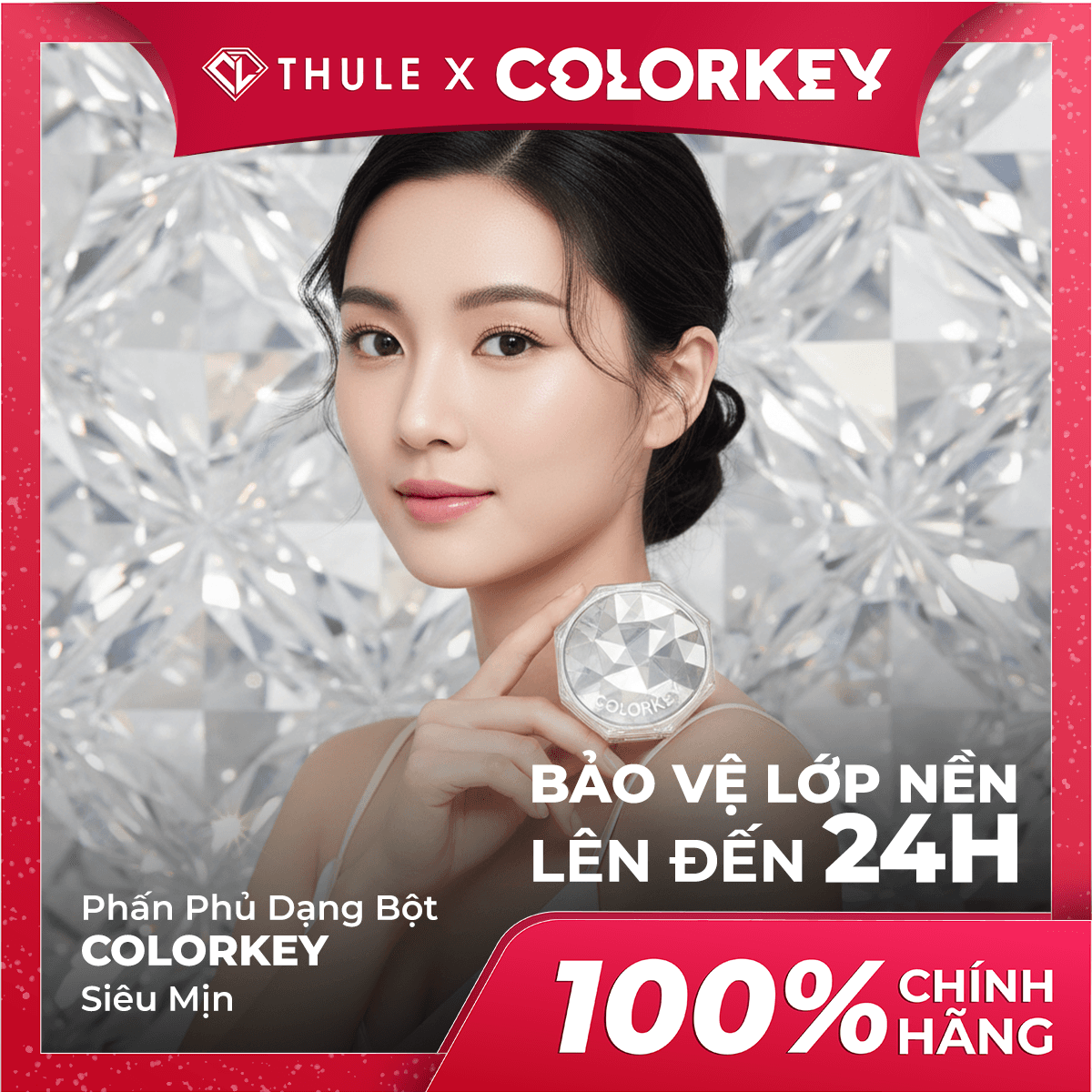 Phấn Phủ Dạng Bột Colorkey Lasting Naturally C02 - Kiềm Dầu Tốt, Thu Hẹp Lỗ Chân Lông, Lâu Trôi Make-Up