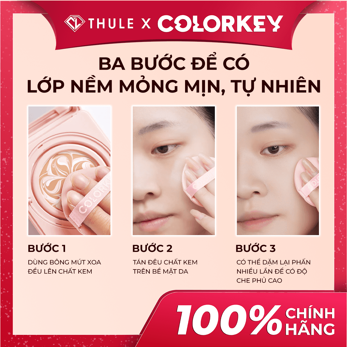 Phấn Tươi Colorkey Watery Essence Foundation Balm 02 - Mềm Mịn Căng Bóng, Kiềm Dầu Tốt, Cấp Ẩm Cho Da