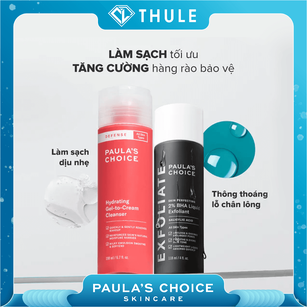 Gel Rửa Mặt Làm Sạch, Giúp Da Mềm Mịn Paula's Choice Defense Hydrating Gel-To-Cream Cleanser
