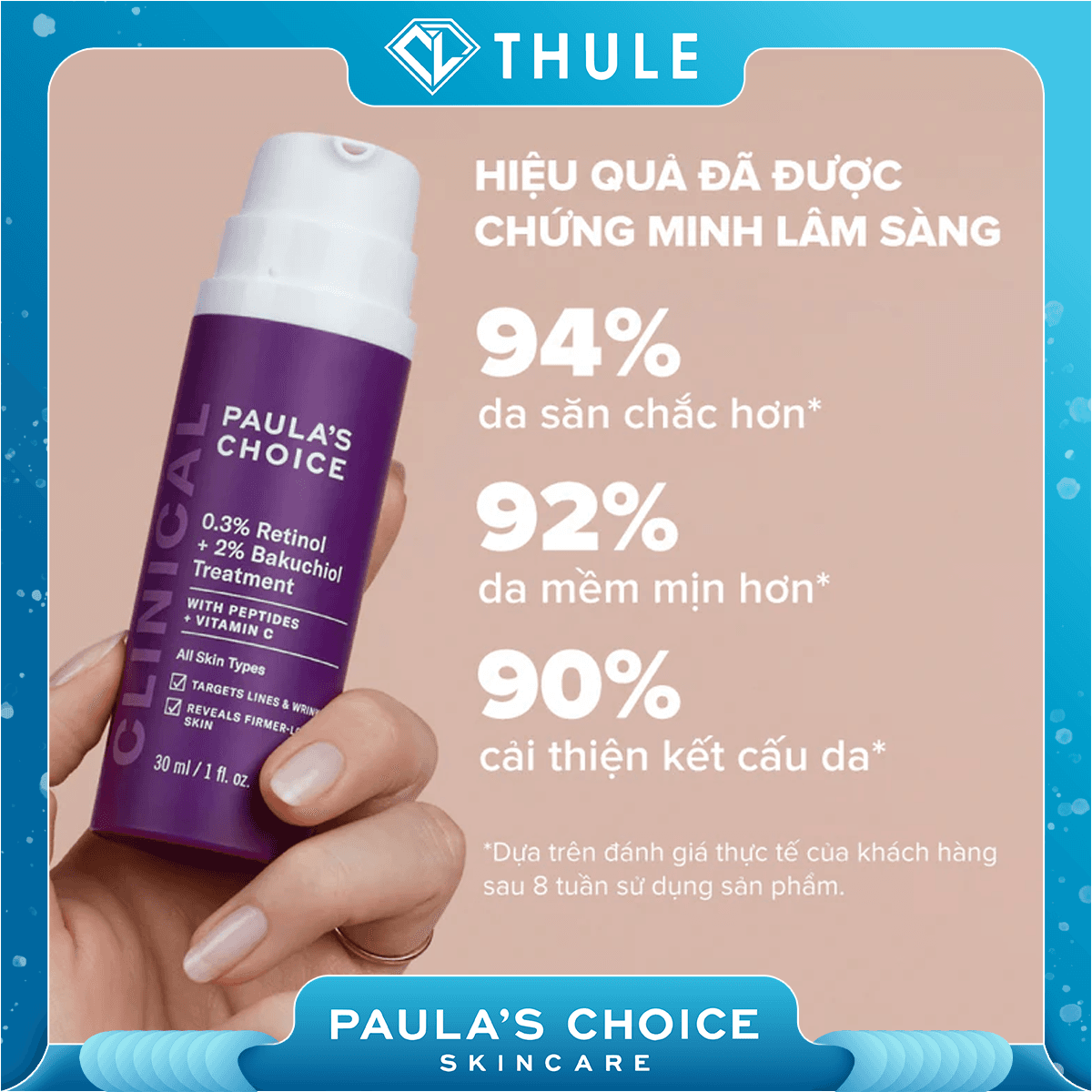 Tinh Chất Chống Lão Hóa Giúp Mờ Vết Thâm, Mờ Nếp Nhăn - Clinical 0.3_ Retinol + 2_ Bakuchiol Treatment