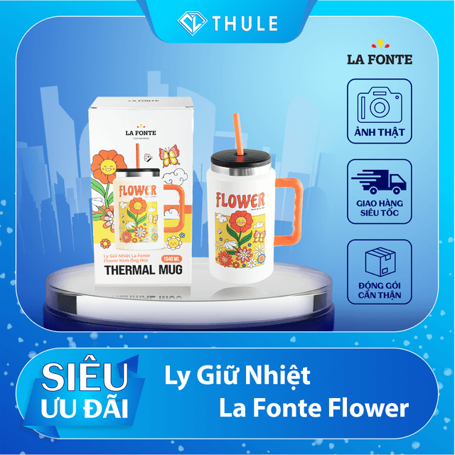 Ly Giữ Nhiệt La Fonte Flower Kèm Ống Hút - 1540ML - 014786