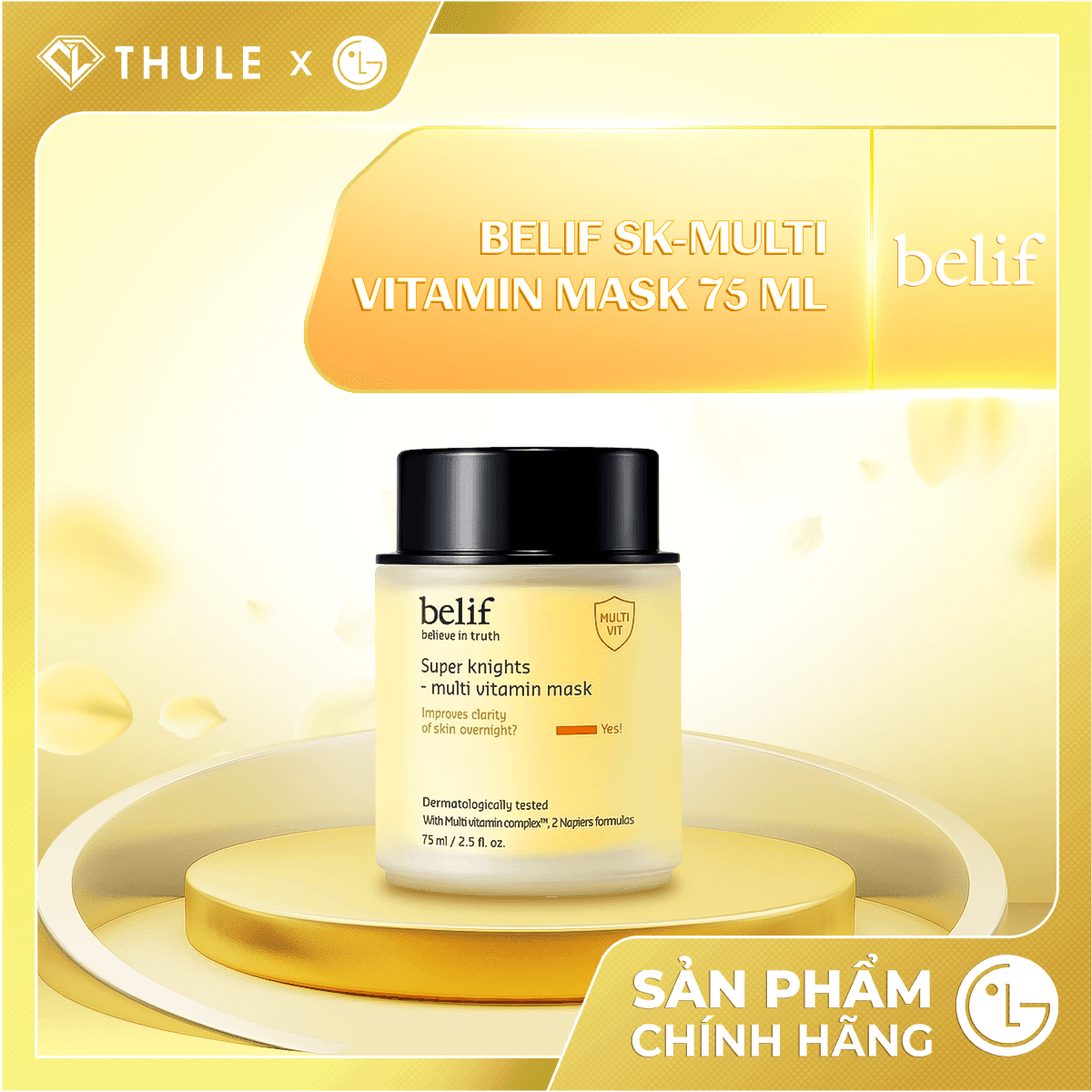 Mặt Nạ Ngủ Dưỡng Sáng Da Belif Super Knight Multi Vitamin Mask - Căng Bóng, Cấp Ẩm Sâu, Cải Thiện Làn Da Sỉn