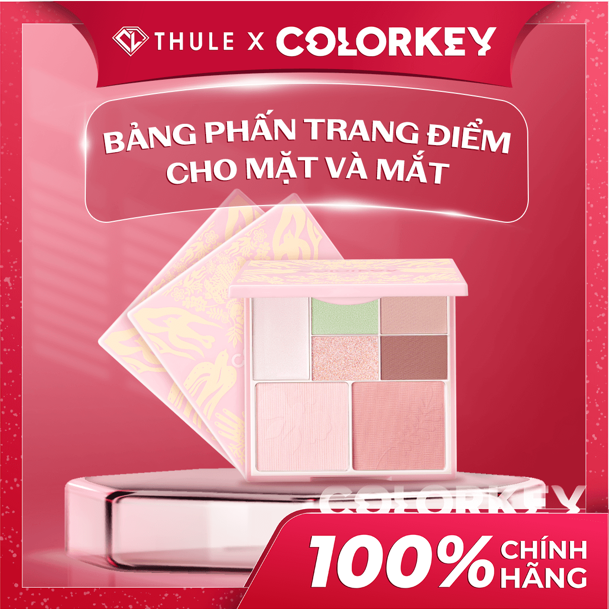 Bảng Phấn Trang Điểm Mặt - Mắt, Không Gây Bí Da, Màu Sắc Đa Dạng, Tạo Khối - Highlight Tự Nhiên - Colorkey