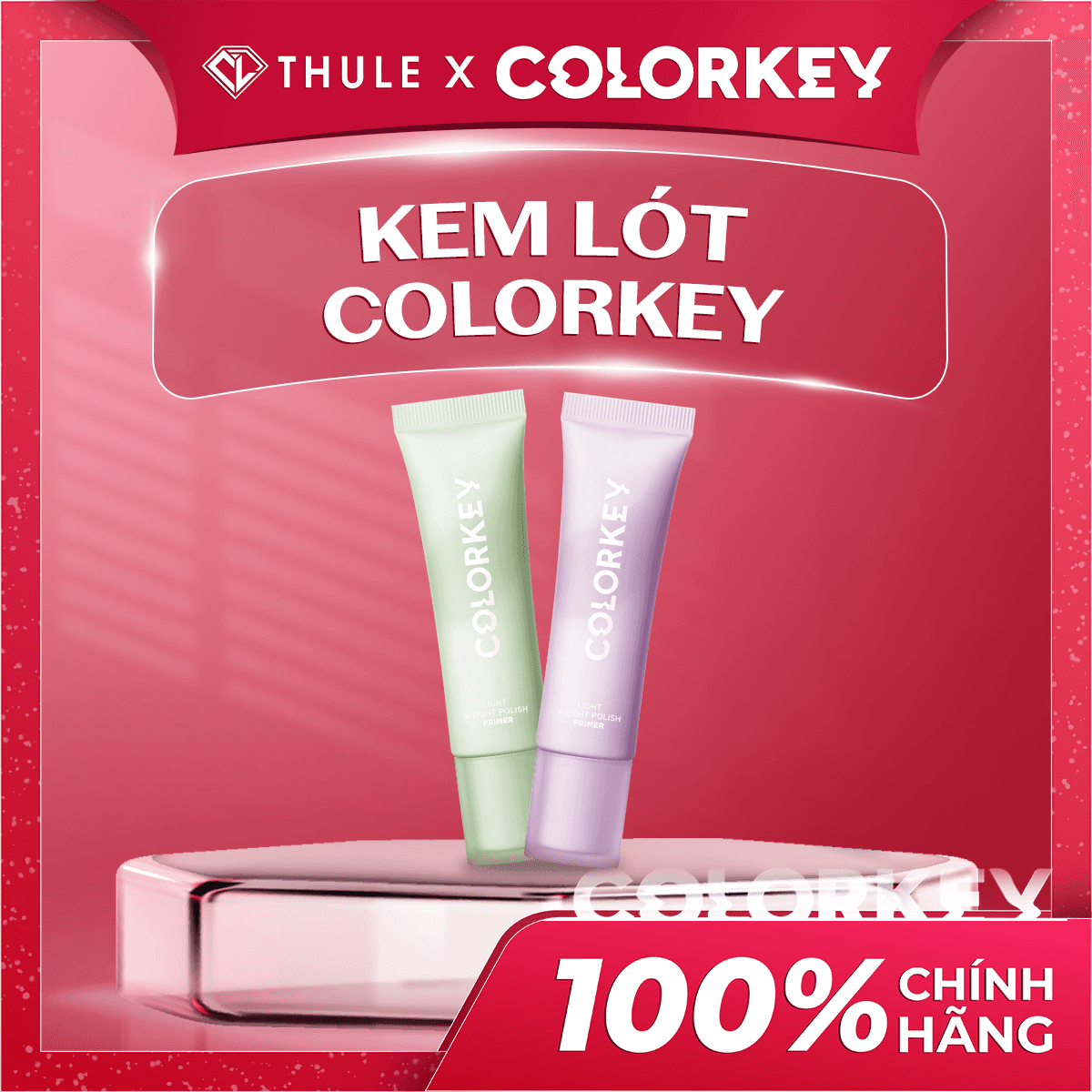 Kem Lót Colorkey Light Weight Polish Primer ( Xanh Lá ) - Làm Mịn Da, Giảm Dầu, Giữ Lớp Nền Lâu Trôi