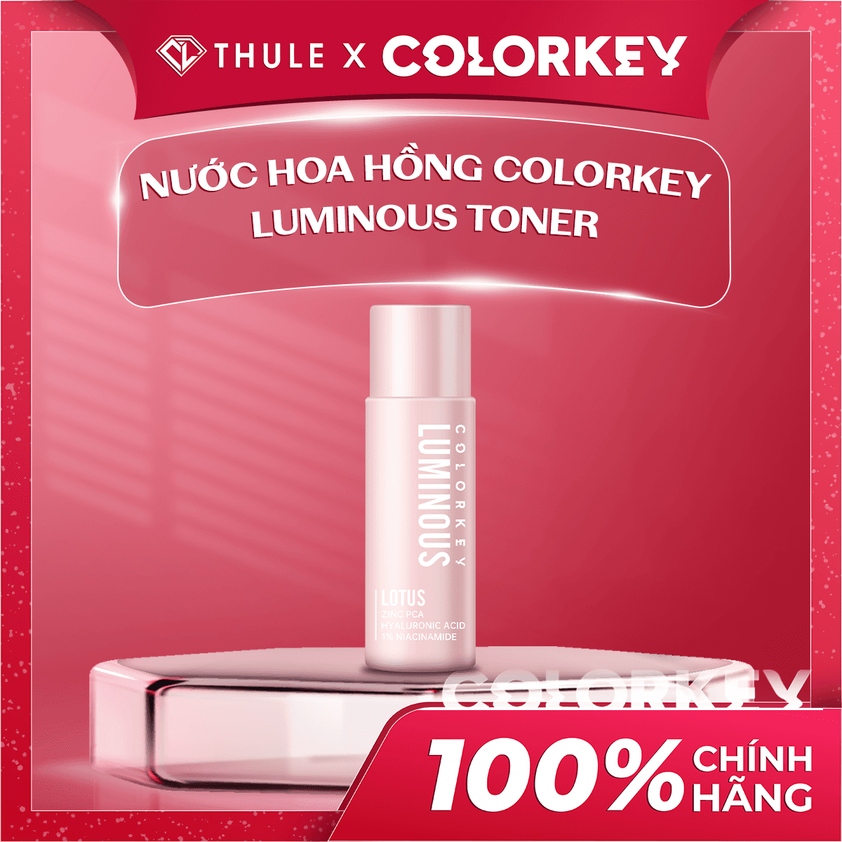 Nước Hoa Hồng Colorkey Luminous Toner - Loại Bỏ Dầu Thừa, Cân Bằng pH, Tăng Khả Năng Hấp Thụ