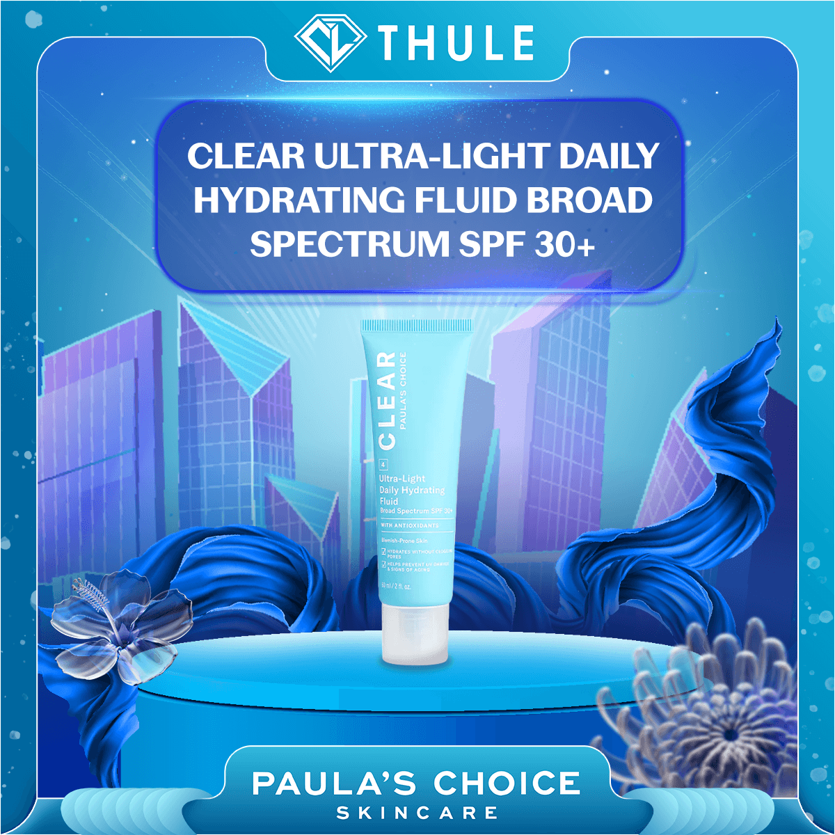 Kem Chống Nắng Dạng Sữa Dưỡng Ẩm, Phục Hồi Da Dầu Mụn Clear Ultra-Light Daily Hydrating Fluid Broad Spectrum SPF 30+