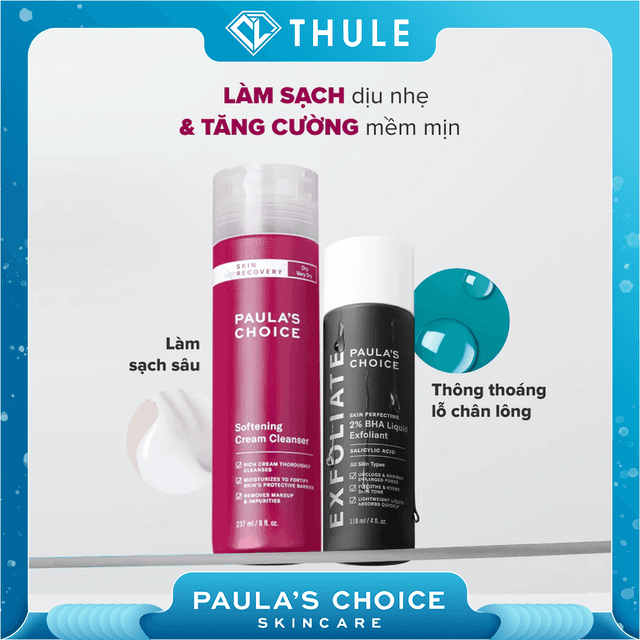 Kem Rửa Mặt Làm Dịu, Giúp Da Mềm Mịn Paula’s Choice Skin Recovery Softening Cream Cleanser 237 ml