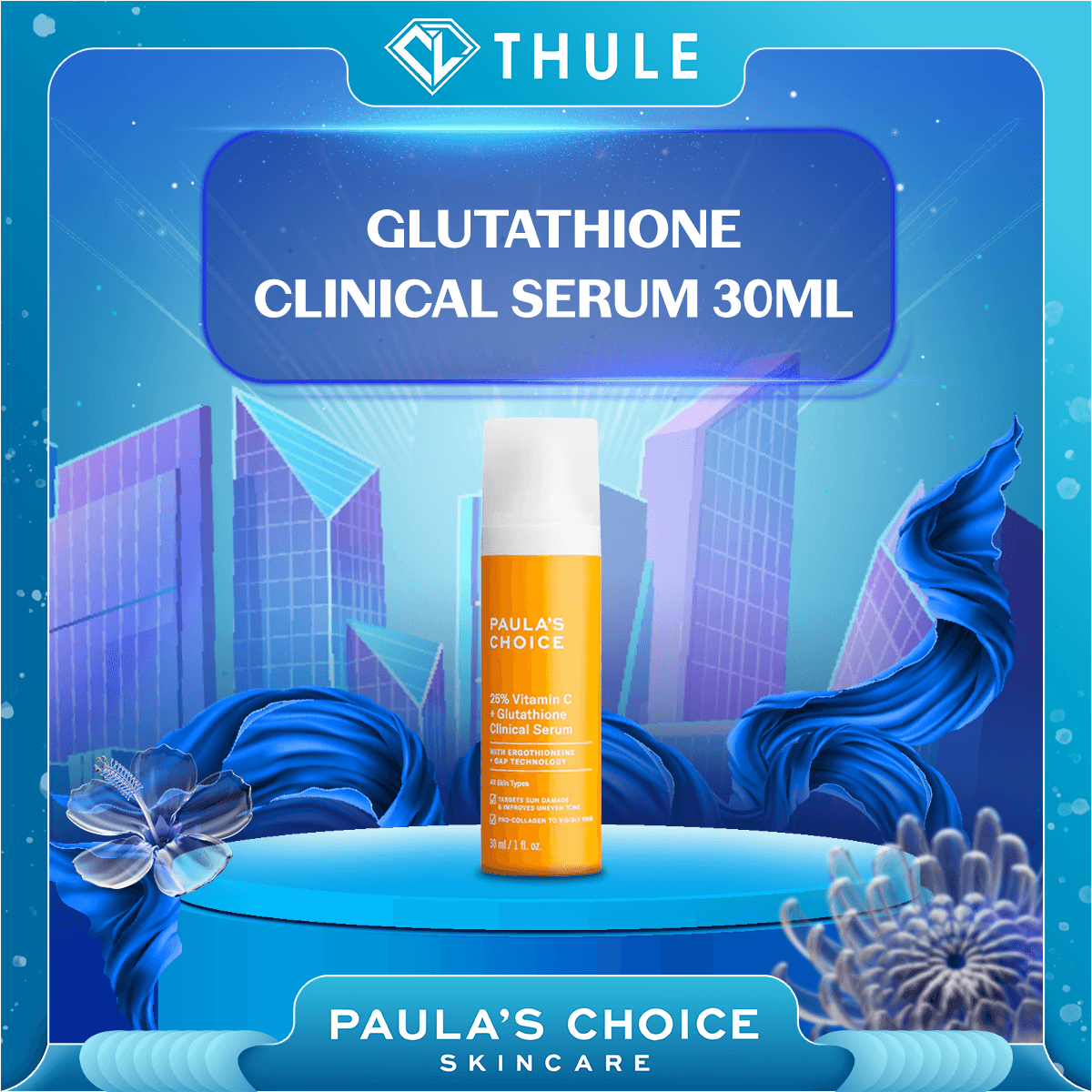 Tinh Chất Làm Sáng Da, Mờ Nám Chuyên Sâu với 25% Vitamin C + Glutathione Clinical Serum 30ml